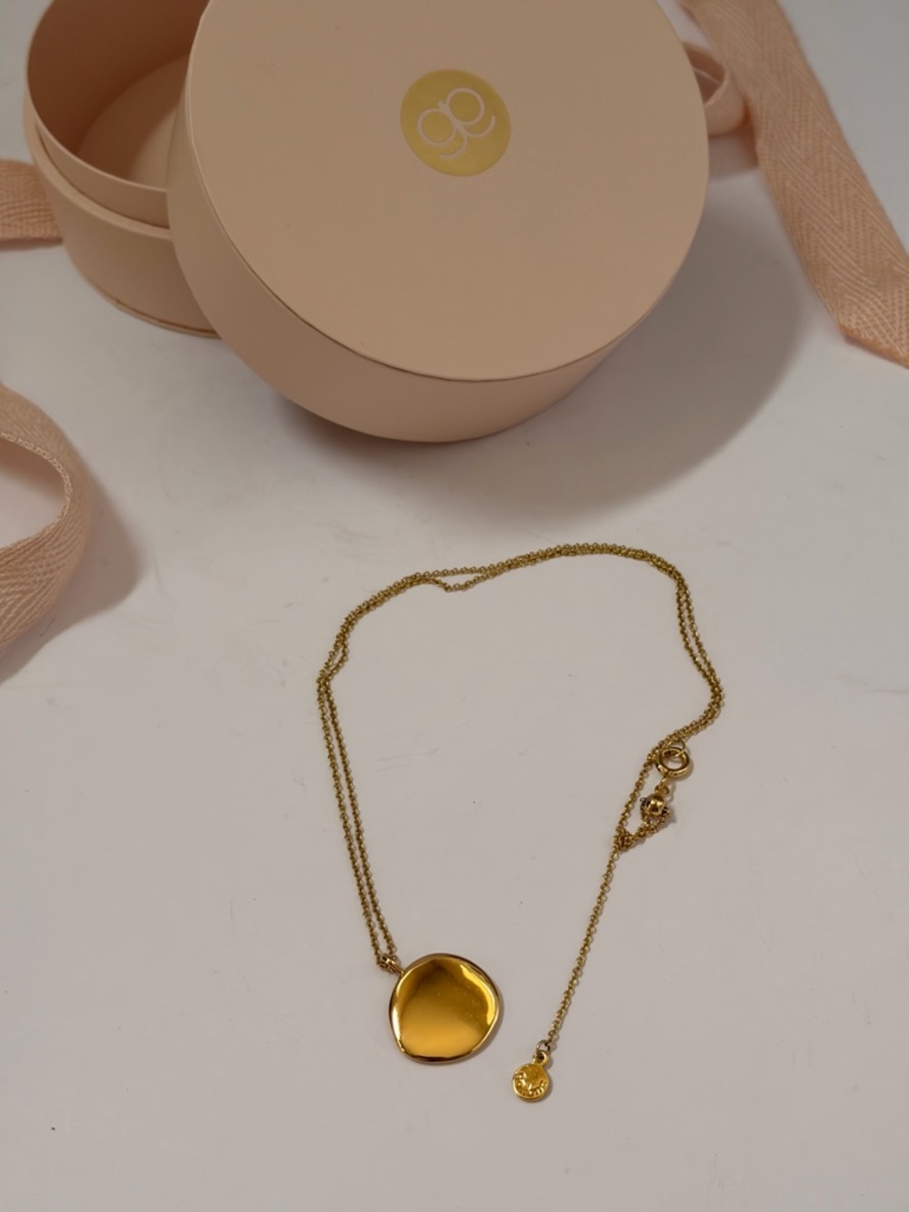 Gorjana Gold Round Pendant Necklace with Heart - Picture 5 of 6